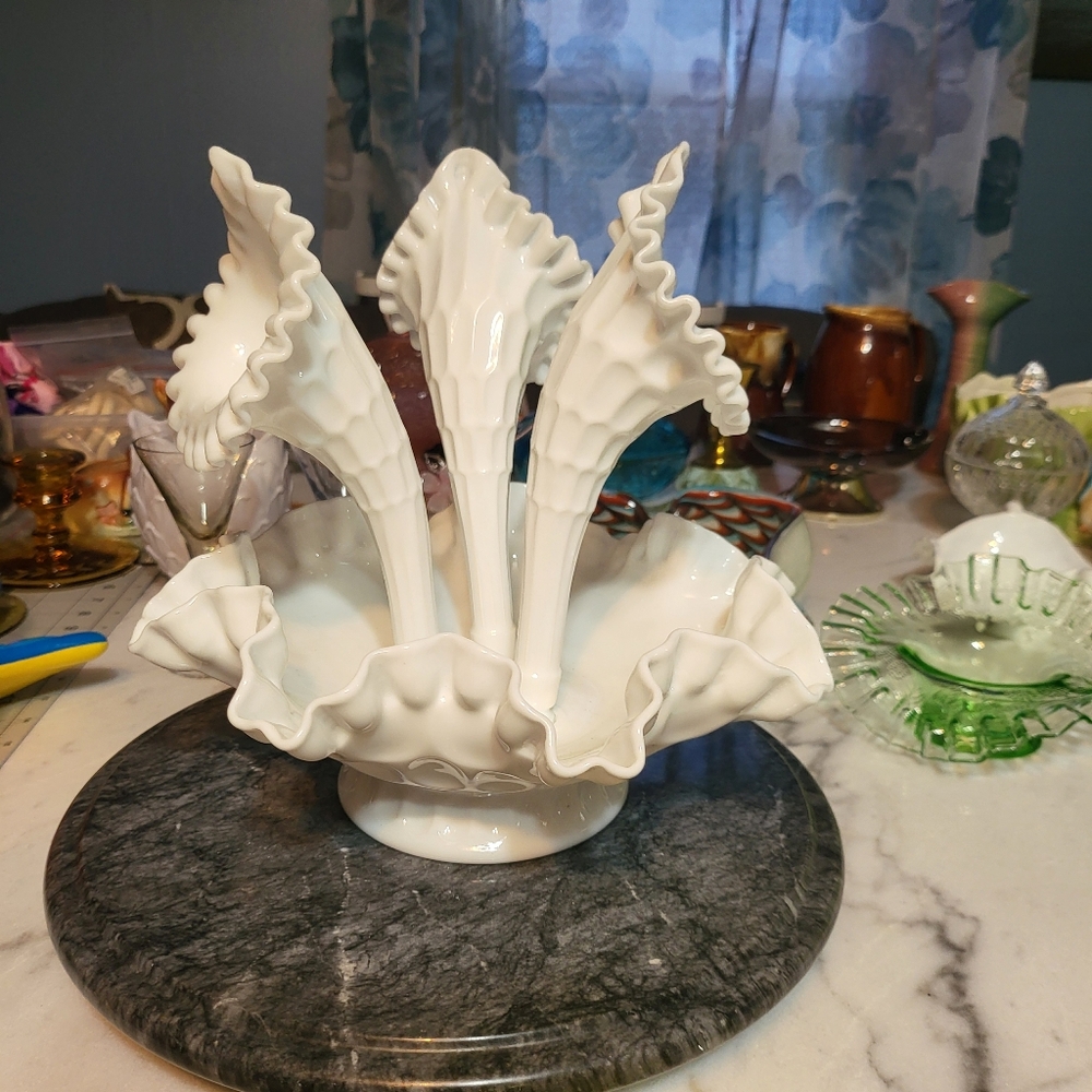 Milk Glass epergne